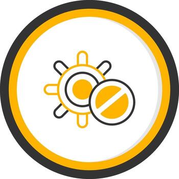 pérdida de controlar línea dos color circulo vector