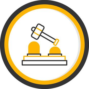 Whack A Mole Booth Line Two Color Circle vector