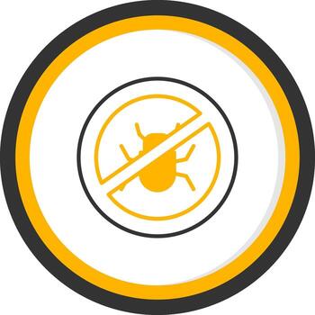 Bug Free Mattress Line Two Color Circle vector