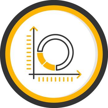 Circular Chart Graphic Line Two Color Circle vector