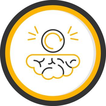 mental disonancia estado línea dos color circulo vector