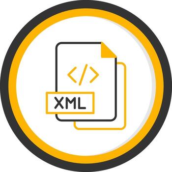 xml datos archivo línea dos color circulo vector