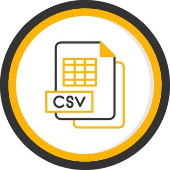 CSV Data Sheet Line Two Color Circle vector
