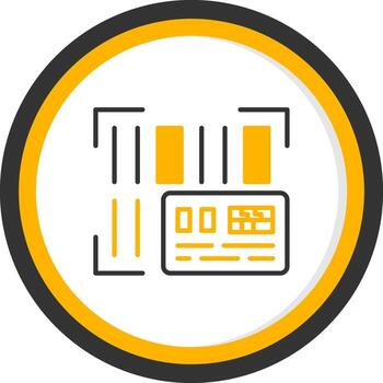 código de barras escanear etiqueta línea dos color circulo vector