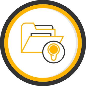 ubicación datos carpeta línea dos color circulo vector