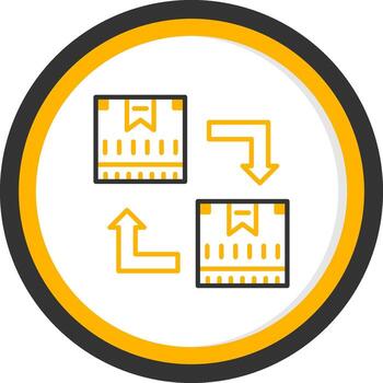 Stock Rotation Management Method Line Two Color Circle vector