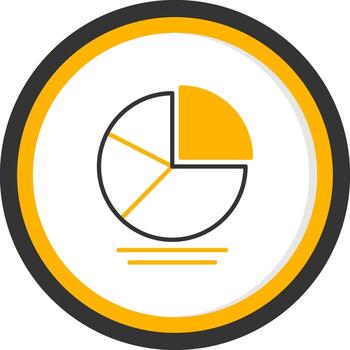 degradado tarta gráfico línea dos color circulo vector