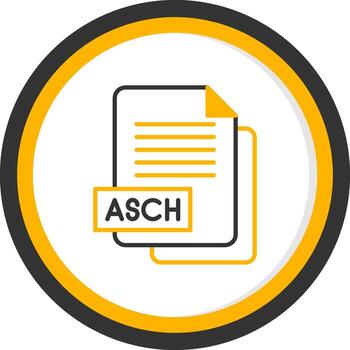 Ascii Asch File Line Two Color Circle vector