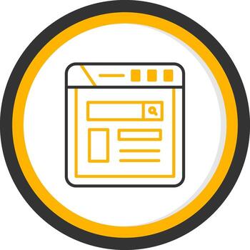 Internet navegador ventana línea dos color circulo vector