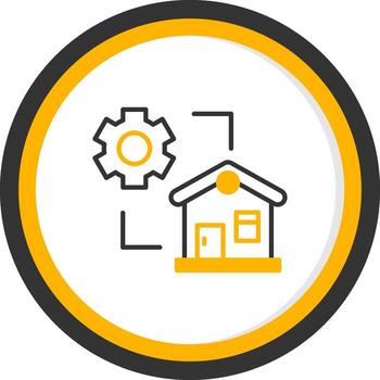 Device Configuration Settings Line Two Color Circle vector