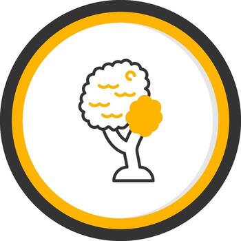 enebro baya árbol línea dos color circulo vector