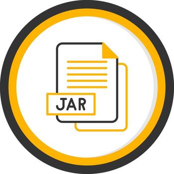 Java tarro archivo línea dos color circulo vector