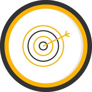 Target Shooting Game Line Two Color Circle vector