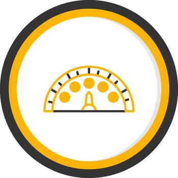 Vehicle Speedometer Dial Line Two Color Circle vector