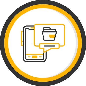 Mobile Folder Files Line Two Color Circle vector