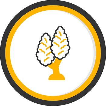 kalleri Pera árbol línea dos color circulo vector