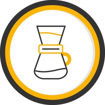 café gotero filtrar línea dos color circulo vector