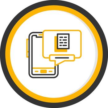 Mobile File Manager Line Two Color Circle vector