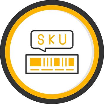 Stock Keeping Unit Identifier Line Two Color Circle vector