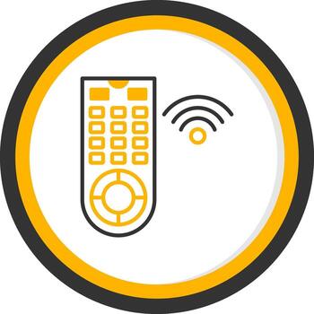 Wireless Remote Control Line Two Color Circle vector