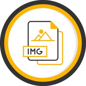 Disk IMG File Line Two Color Circle vector