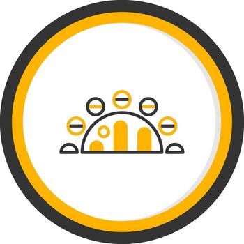 Planet Earth Map Line Two Color Circle vector