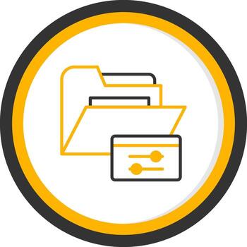 Folder Configuration Settings Line Two Color Circle vector