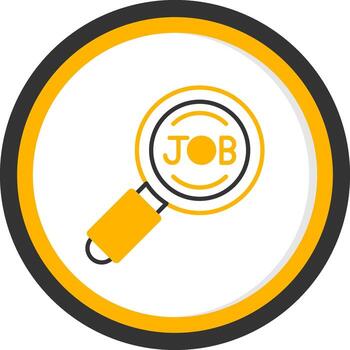 Digital OnGlyph Profile Line Two Color Circle vector