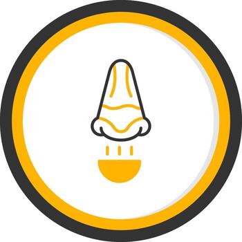 Human Smell Detection Icon Line Two Color Circle vector