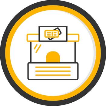 Ticket Box Counter Line Two Color Circle vector