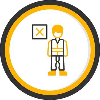 Harsh Disapproval Look Line Two Color Circle vector