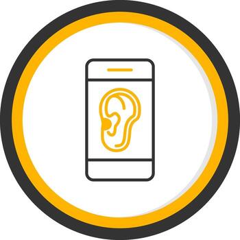 Auditory Nerve Path Line Two Color Circle vector