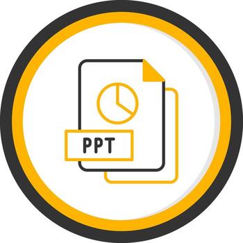 PowerPoint PPT File Line Two Color Circle vector