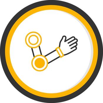 ajustable protésico codo línea dos color circulo vector