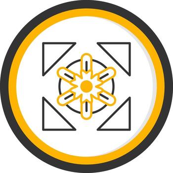 Mandala Artistic Sketch Line Two Color Circle vector