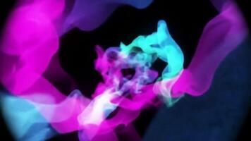 vibrante resumen fluido formas arremolinándose y fluido en dinámica vistoso movimiento antecedentes video