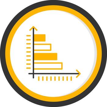 Abstract Bar Graph Line Two Color Circle vector
