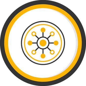 Grouped Bar Chart Line Two Color Circle vector