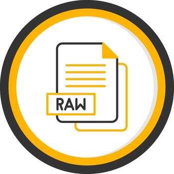 Raw Image File Line Two Color Circle vector
