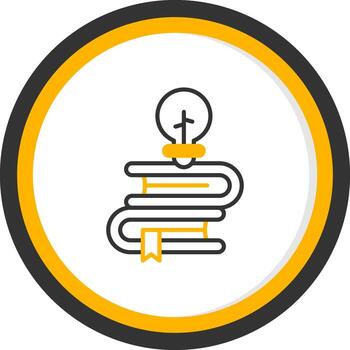 conocimiento base artículos línea dos color circulo vector