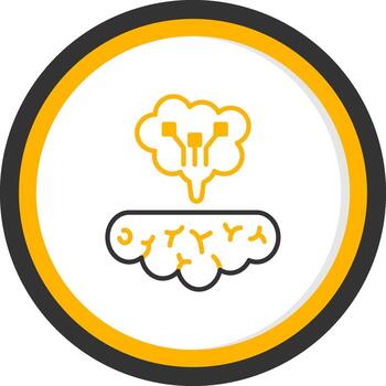 inteligente vida cortar a tajos línea dos color circulo vector