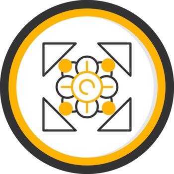 mandala modelo póster línea dos color circulo vector