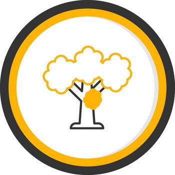 Giant Sequoia Tree Line Two Color Circle vector