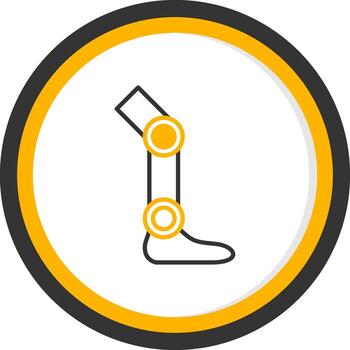 Lightweight Running Prosthetic Leg Line Two Color Circle vector