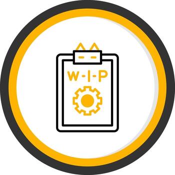 WIP Development Stage Line Two Color Circle vector