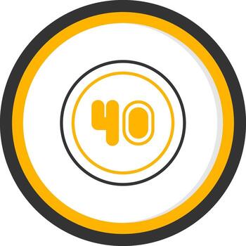 40 Speed Limit Sign Line Two Color Circle vector