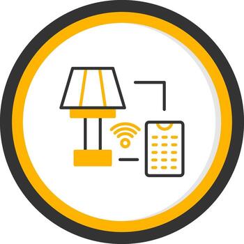 Modern Smart Lamp Line Two Color Circle vector
