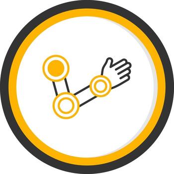 robótico brazo prótesis línea dos color circulo vector