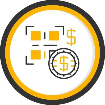 QR Code Payment Line Two Color Circle vector