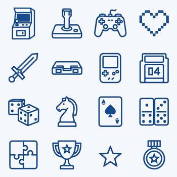 Game and Entertainment Icon Collection with Play and Hobby Elements vector